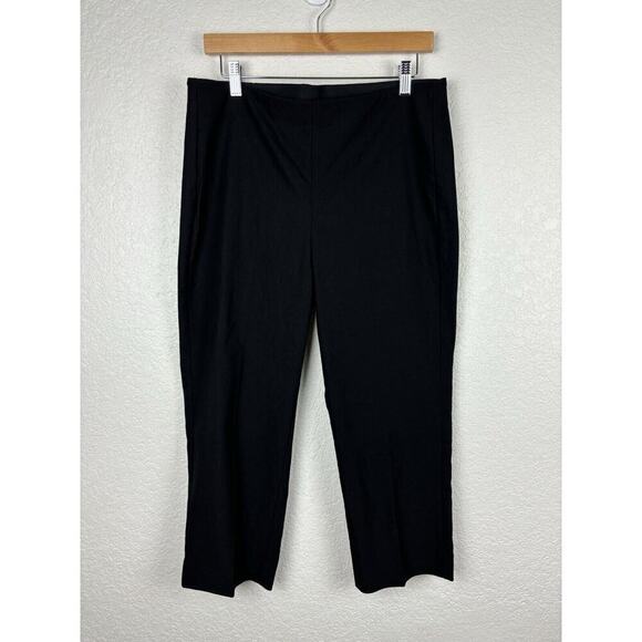 Chico's Stretch Pull On Cropped Pants Womens Size 1.5/US 10 Black Comfort Office - Picture 1 of 8